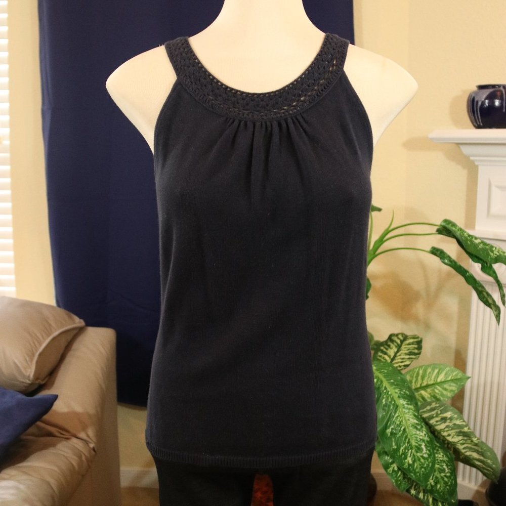 Navy Knit Top